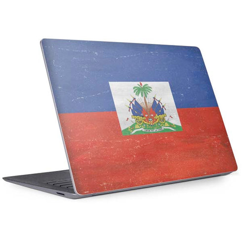 Haiti Flag Distressed Surface Laptop 3 13.5in Skin
